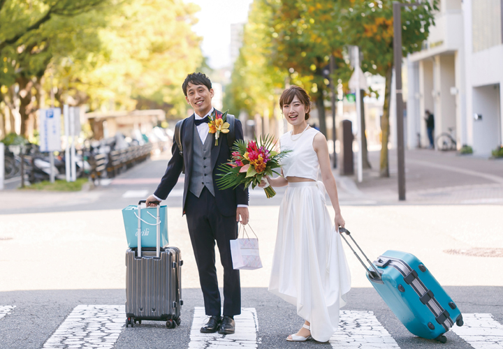 写真：【結婚式実例in広島県】ふたりで広島、岡山、東京へ旅してパーティをします！